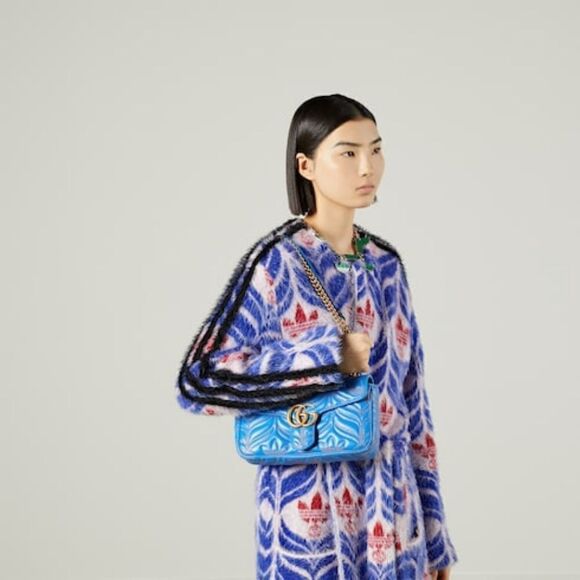 GUCCI ADIDAS X GUCCI GG MARMONT Small Shoulder Leather Bag New - Picture 2 of 13